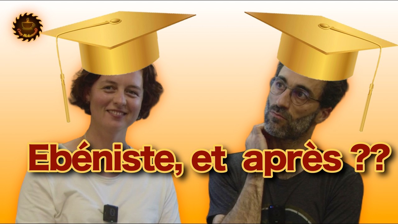 Aurélie et un autre ancien élève de l’ESEA sur la miniature de la vidéo « Ébéniste, et après ? »